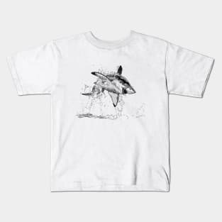 Great White Shark Ink Drawing Kids T-Shirt